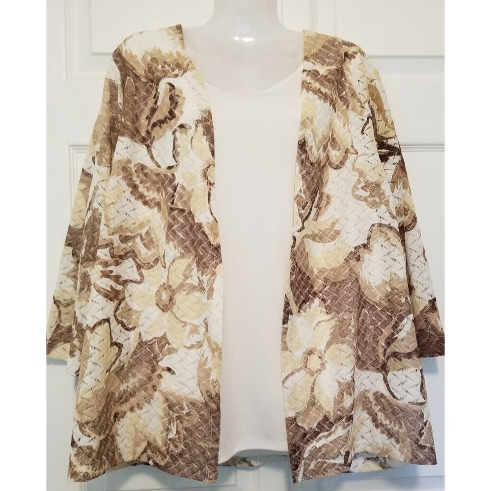 Alfred Dunner Women's Cardigan +Attached Tank Top Twilight Point NEW Size 1X